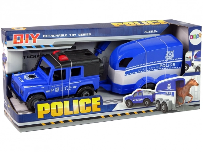 Geländewagen Polizei DIY Transporter mit Pferd