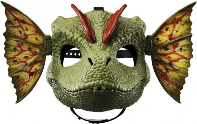 Dilophosaurus Maske Jurassic World mit Geräuschen und Wassereffekt