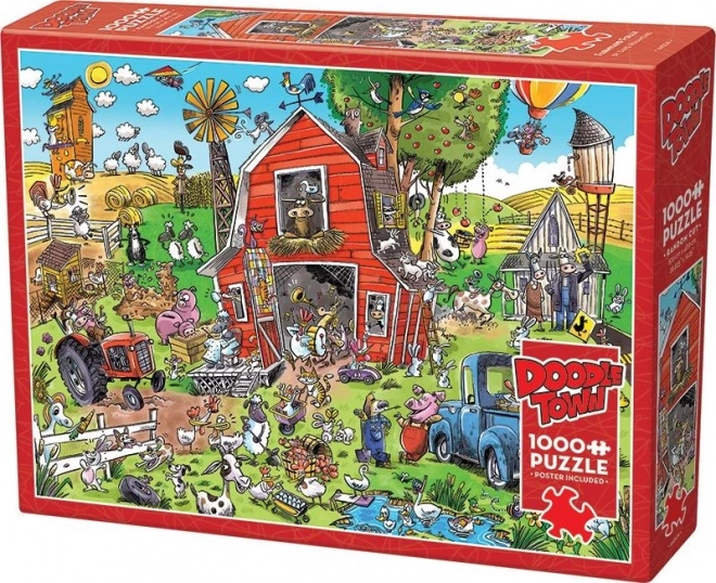 Cobble Hill Puzzle DoodleTown: Verrückter Bauernhof 1000 Teile