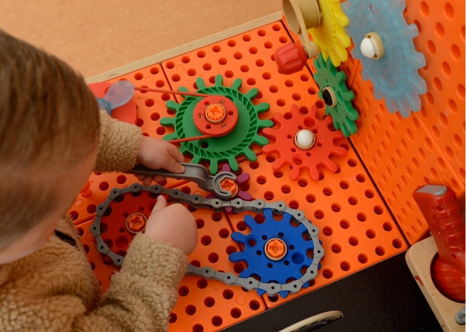 Holztisch XL Werkstatt Montessori STEM mit Werkzeugen und Zubehör Masterkidz