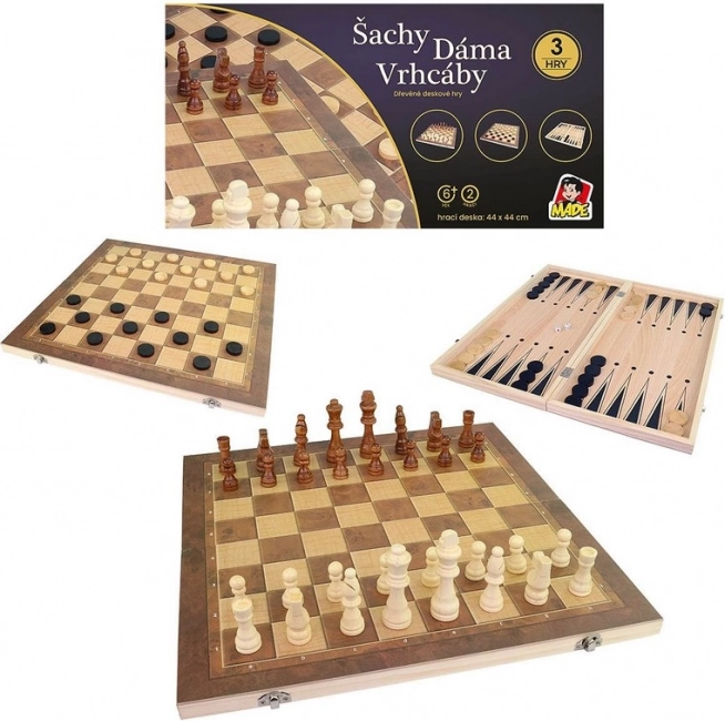 Schach-Set mit Schachbrett 44 x 44 cm