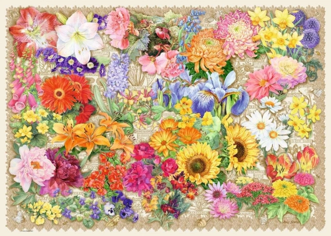 Puzzle 1000 Teile Blühende Blumen