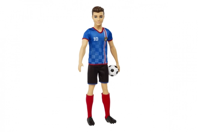 Barbie Fußballpuppe Ken in blauem Trikot