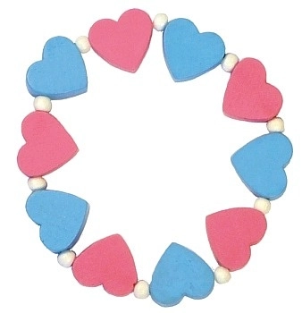 Kinderarmband mit rosa und blauen Herzchen