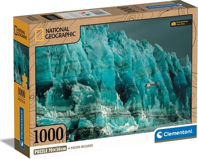 Clementoni Puzzle National Geographic: Hubschrauber erforscht die Hubbard-Gletscherwand - 1000 Teile