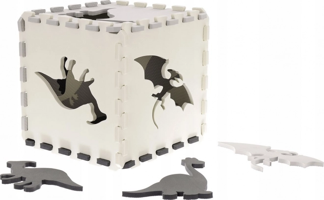 Puzzlematte Dinosaurier Grau