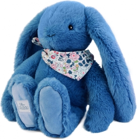 Plüschkaninchen mit blauem Halstuch 35 cm