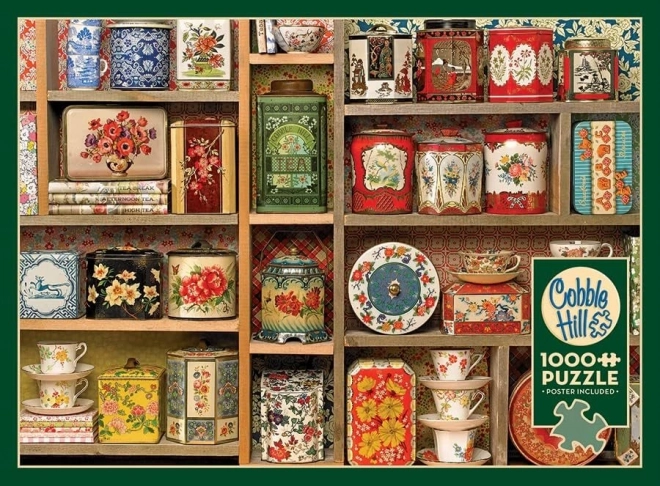 Puzzleset Vintage Teedosen mit 1000 Teilen