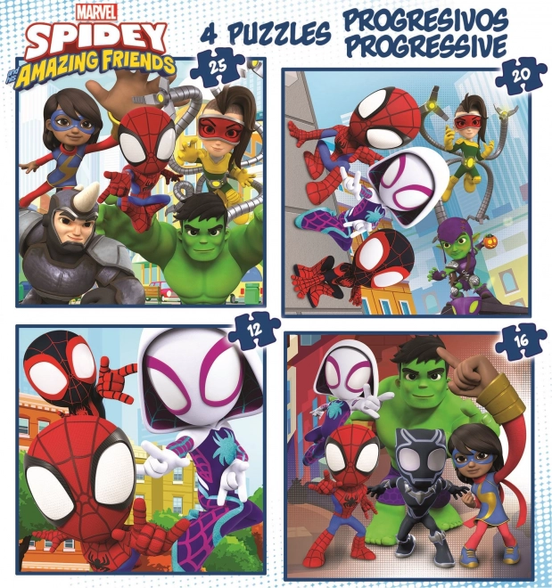 Spidey und seine Superfreunde Puzzle Set 4 in 1