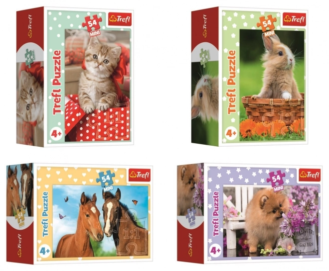 Minipuzzle mit Tierbabys in 4 Designs