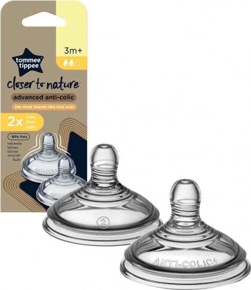 Ersatz-Sauger Anti-Kolik mittlerer Durchfluss 3m+ 2 Stk.