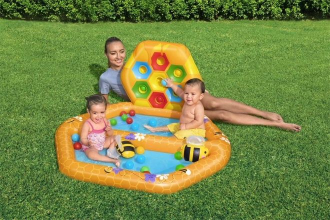 Aufblasbarer Kinderspielpool Bienen mit Sortierspiel und Bällen