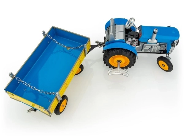 Traktor mit Anhänger Blau - Schlüsselaufzug 1:25 von Kovap