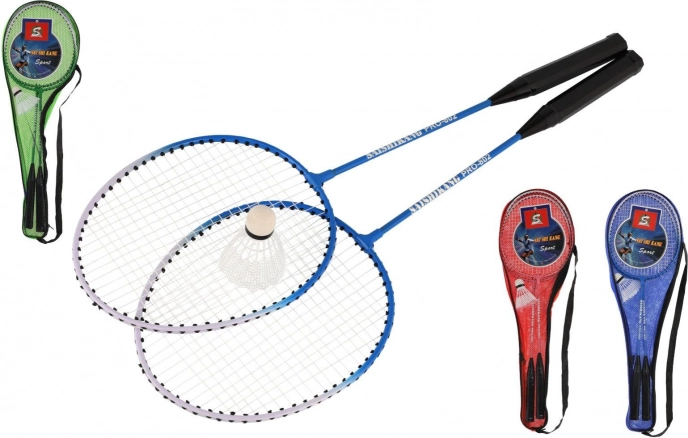Badminton-Set: 2 Schläger und 1 Ball im Etui, 64 cm
