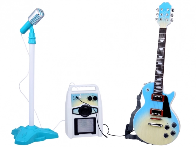 Elektrische Gitarre mit Mikrofon und Verstärker für Kinder Karaoke Set