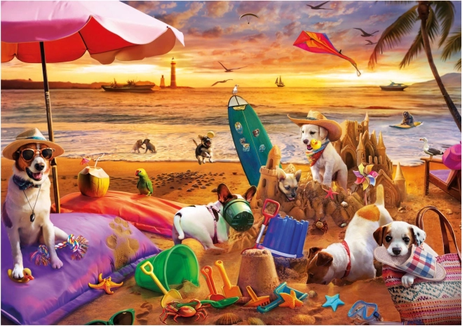 Puzzle Educa Hunde am Strand 1000 Teile