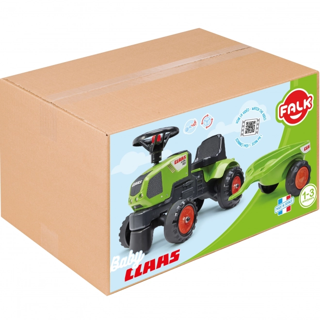 Falk Baby Claas Axos Rutschfahrzeug mit Anhänger