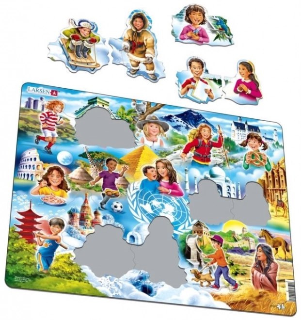 Larsen Puzzle Kinder der Welt 15 Teile