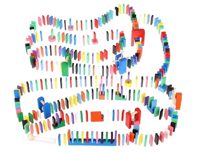 Buntstift-Holzdomino-Set für Kinder