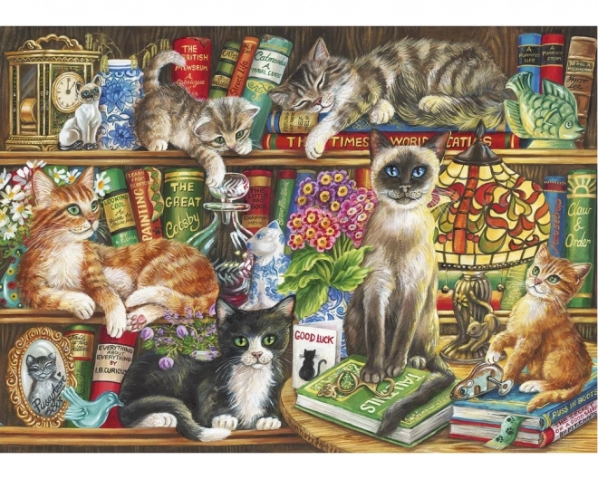 Gibsons Puzzle Katzen in Büchern 1000 Teile