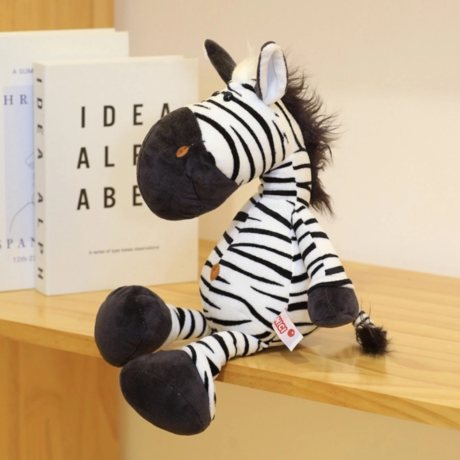 Plüschspielzeug Zebra schwarz-weiß 25 cm