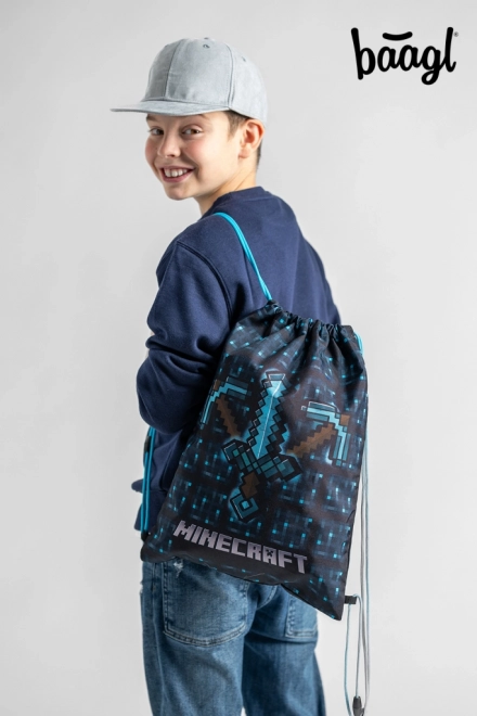 Minecraft Set mit blauer Axt und Schwert