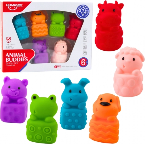 weiche Gummiwürfel und Bade-Tierchen, Set 6 Stk.