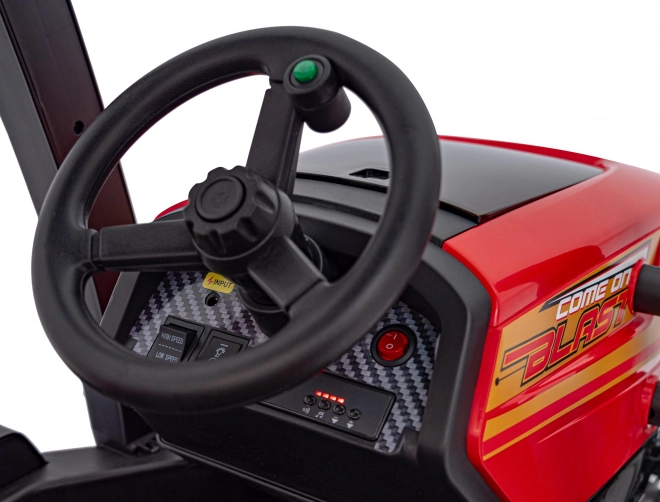 Traktor mit Anhänger rot