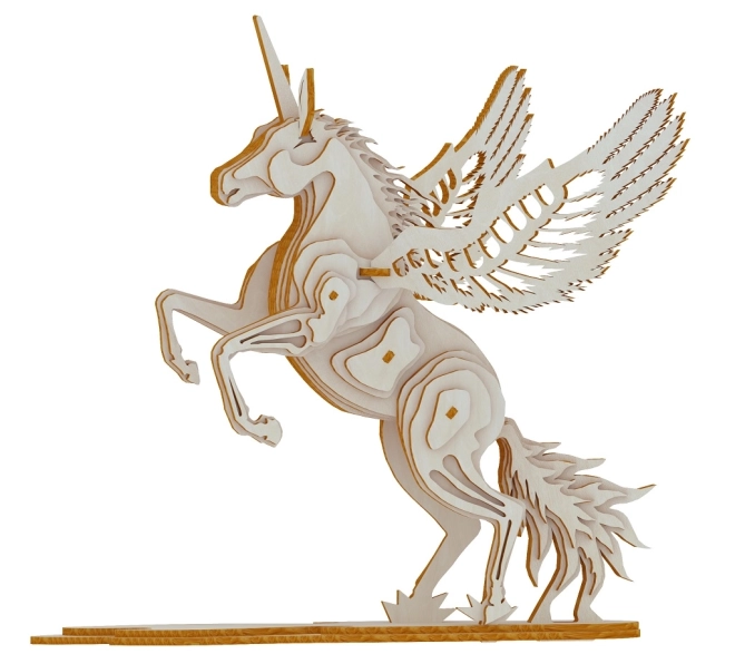 Holz-3D-Puzzle Einhorn