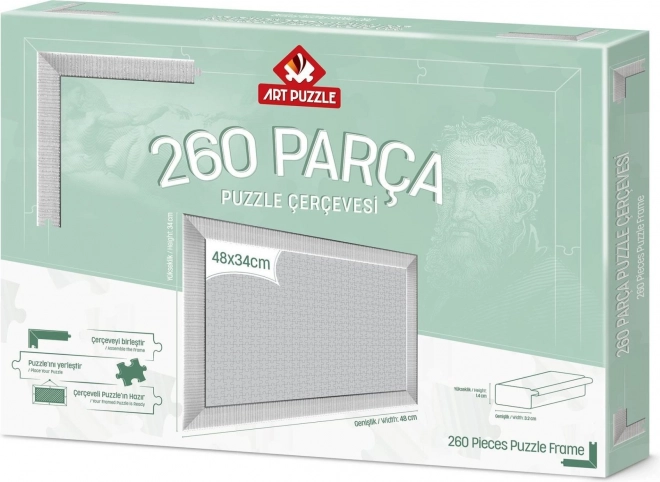 Weißer Puzzle-Rahmen 48x34 cm