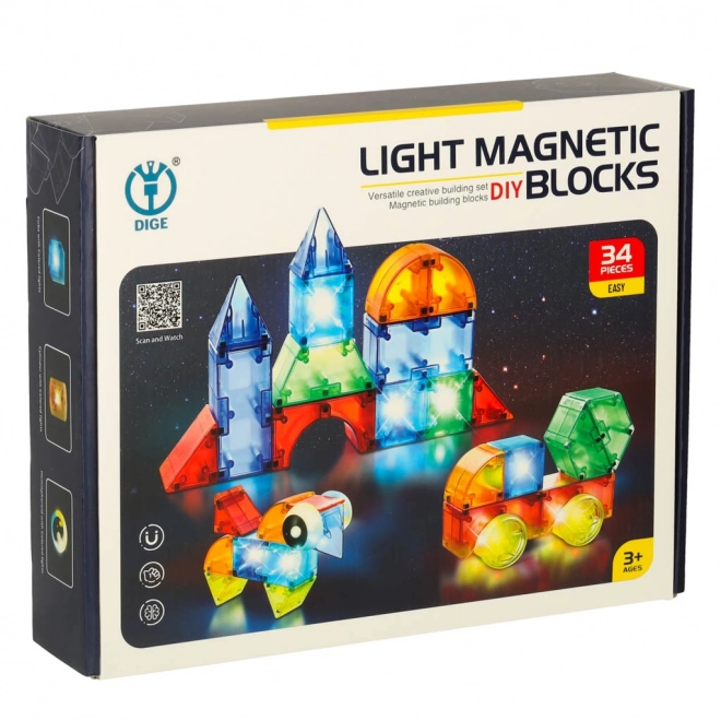 Leuchtende Magnetische Bausteine Set