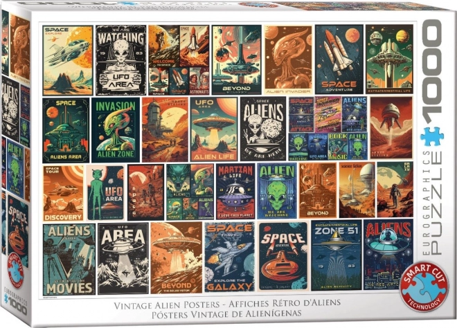 Eurographics Puzzle Vintage Plakate Aliens 1000 Teile