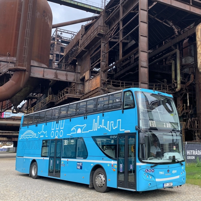 Zweistöckiger Bus Spielzeug blau 20 cm