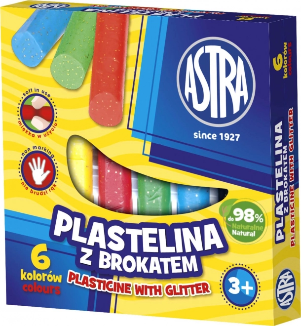 ASTRA Glitter Plastilin 6 Farben