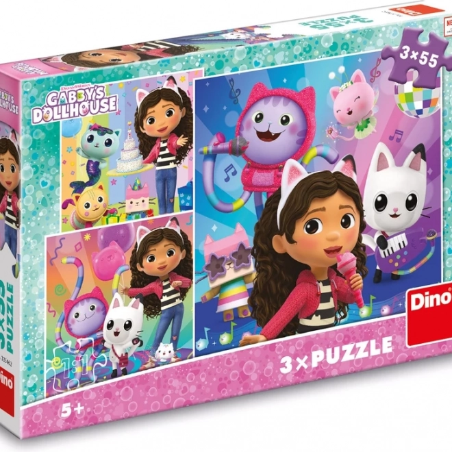 Kinderpuzzle Gabys magisches Haus Feier 3x55 Teile