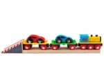 Holzzug-Lastzug mit Autos und Schienen BIGJIGS RAIL