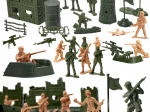 Set aus Kunststoff-Soldaten und Militärbasis, 114-tlg.