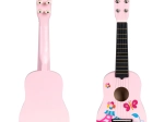 Kinder rosa Holz-Gitarre mit Metall-Saiten ECOTOYS