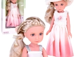 Elegante, stilvolle Puppe mit Hut und langen blonden Haaren