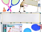 3-in-1 Sport-Set mit Volleyballnetz, Badminton und Flugscheibe