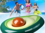 Aufblasbare Avocado-Wasserliege mit abnehmbarem Kern (Ball) 150 cm