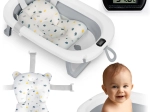 Faltbare Babybadewanne mit Thermometer und Neugeboreneneinsatz