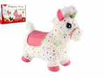 Plüsch-Hüpfspielzeug Einhorn mit Sound, weiß mit Sternchen