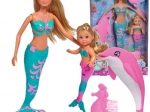 Steffi Love Mermaid Friends – Set mit den Meerjungfrauenpuppen Steffi und Evi mit Delfin und Kamm