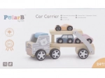VIGA PolarB Holz-Abschleppwagen mit kleinen Autos Montessori