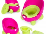 Kinder-Toilettentrainer ECOTOYS rosa-grün mit rutschfesten Füßen