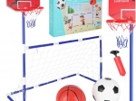 Fußballtor und Basketballkorb 2in1 mit zwei Bällen und Pumpe