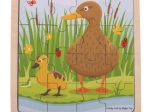 Holz-Rahmenpuzzle BIGJIGS TOYS Ente mit Entenküken – 16 Teile