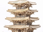 3D Holzpuzzle fünfstöckige Pagode
