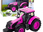 Rosa Traktor auf Batterien mit Lichtern und Geräuschen